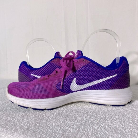 Nike Revolution 3 Purple Blue Lace Up Trainers Sneakers Runners 8 - Picture 10 of 12